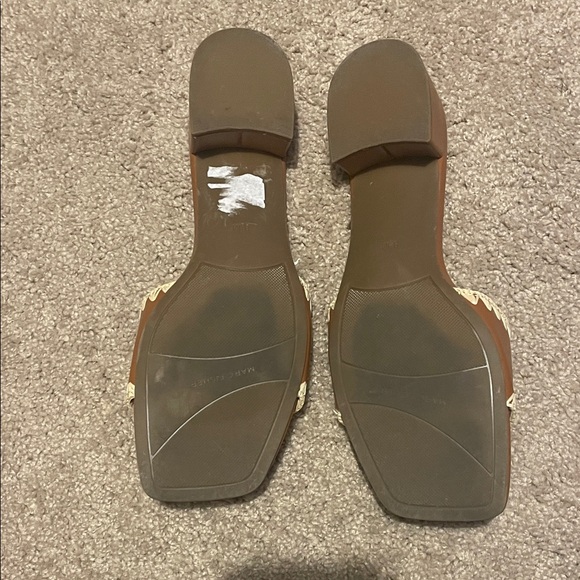 Marc Fisher Tan and Cream Mules - Picture 5 of 7